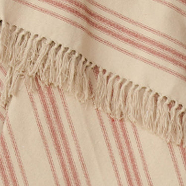 Oat Barn Red Grain Sack Stripe Afghan AF164017 - The Fox Decor